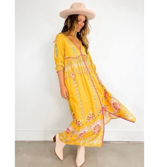 Free People Foley Maxi Dress in the Daylight Combo print XS - Picture 2 of 5